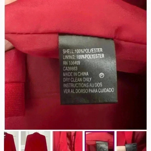 Tahari Petite ASL Red Jacket, Fitted, Lined, 3/4 Sleeve,Mid weight, Size 4 - Picture 8 of 9